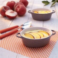 Set 4 Petits Plats à Four Individuels Gris-taupe En Céramique émaillée 350 Ml -Cuisine Fournitures Magasin 059123 2 7 Set 4 petits plats a four individuels gris taupe en ceramique emaillee 350 ml Mathon