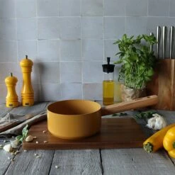 Casserole Ector Induction Aluminium Revêtu Manche En Bois 16 Cm Jaune -Cuisine Fournitures Magasin 108002 3 1 Casserole Ector induction aluminium revetu manche en bois 16 cm jaune Ogo