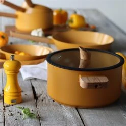 Faitout Ector Induction Aluminium Revêtu 24 Cm Jaune -Cuisine Fournitures Magasin 108008 3 1 Faitout Ector induction aluminium revetu 24 cm jaune Ogo