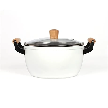 LIVOO Faitout Wood Line Blanc 24 Cm 1 LIVOO Faitout Wood Line Blanc 24 Cm