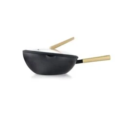 Ibili Wok Aluminium Antiadhésif Avec Couvercle 30 Cm