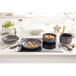Set 3 Poêles Anti-adhésives Effet Pierre Et Manche Amovible -Cuisine Fournitures Magasin 20211 2 4 Set 3 poeles anti adhesives Effet Pierre et manche amovible Mathon
