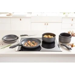 Set 3 Poêles Anti-adhésives Effet Pierre Et Manche Amovible -Cuisine Fournitures Magasin 20211 4 4 Set 3 poeles anti adhesives Effet Pierre et manche amovible Mathon