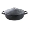 Cocotte Légère Basse Ronde En Fonte D'aluminium 28 Cm 4,1 L Coloris Noir