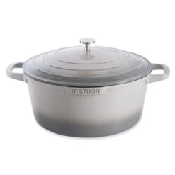 Cocotte Légère Ronde En Fonte D'aluminium 28 Cm 6,7 L Coloris Gris