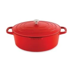 Cocotte Légère Ovale En Fonte D’aluminium 32 Cm 6,5 L Rouge