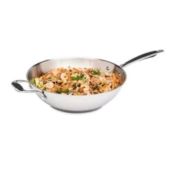 Lot Wok Tout Inox Et Couvercle Verre 30 Cm Excell'Inox -Cuisine Fournitures Magasin 209005 2 1 Lot wok tout inox et couvercle verre 30 cm Excell Inox Mathon