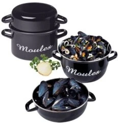Lot De 2 Marmites à Moules Individuelles 18 Cm