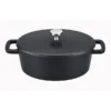 Mini Cocotte En Fonte émaillé Ovale Black Design 12,5 Cm Noir Mat