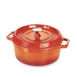 Cocotte En Fonte Ronde 28 Cm 5,6 L Coloris Orange