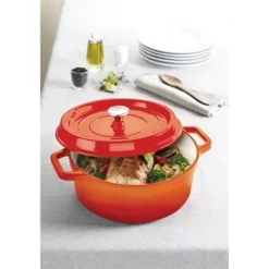 Cocotte En Fonte Ronde 28 Cm 5,6 L Coloris Orange -Cuisine Fournitures Magasin 223000 2 5 Cocotte en fonte ronde 28 cm 5 6 L coloris orange Mathon
