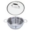 Lot Panier Vapeur Multidiamètre Et Couvercle En Verre Excell'Inox 24 Cm