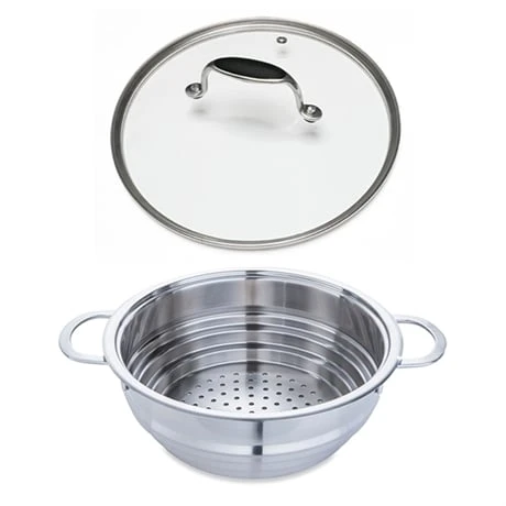 Lot Panier Vapeur Multidiamètre Et Couvercle En Verre Excell'Inox 24 Cm 1 Lot Panier Vapeur Multidiamètre Et Couvercle En Verre Excell'Inox 24 Cm