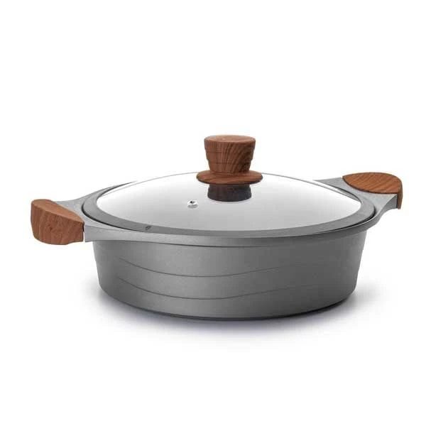 Faitout Bas Stilo Avec Poignées Imitation Bois Et Couvercle 28 Cm 1 Faitout Bas Stilo Avec Poignées Imitation Bois Et Couvercle 28 Cm