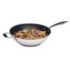 Wok Inox Antiadhérent 30 Cm Excell'Inox -Cuisine Fournitures Magasin 272030 2 2 Wok inox antiadherent 30 cm Excell Inox Mathon