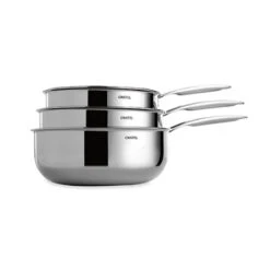 Lot 3 Casseroles Inox Castel'Pro 16,18 Et 20 Cm