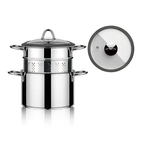 Cuiseur à Pâte Acier Inoxydable Avec Couvercle Verre 20 Cm 2 Cuiseur à Pâte Acier Inoxydable Avec Couvercle Verre 20 Cm – Image 2