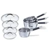 Lot 4 Casseroles + 4 Couvercles Rapid Cook 14 à 20 Cm