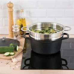 Lot Cocotte Légère Ronde Fonte Aluminium 24 Cm 4,5 L Et Panier Vapeur Multidiamètre -Cuisine Fournitures Magasin 279166 3 5 Lot cocotte legere ronde fonte aluminium 24 cm 4 5 L et panier vapeur multidiametre Mathon