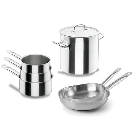 Batterie De Cuisine Tout Inox : 3 Casseroles, 2 Poêles Et 1 Marmite Chef Classic 1 Batterie De Cuisine Tout Inox : 3 Casseroles, 2 Poêles Et 1 Marmite Chef Classic