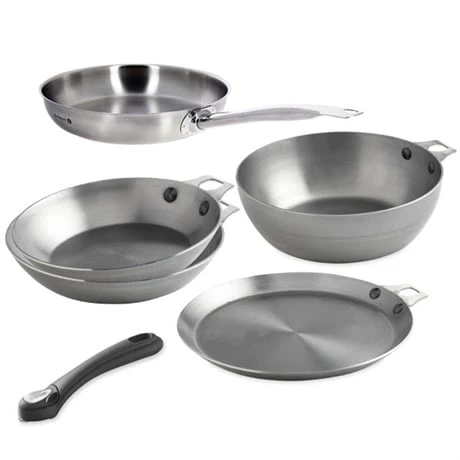 De Buyer Batterie 5 Pièces Avec Manche Amovible Mineral B 1 De Buyer Batterie 5 Pièces Avec Manche Amovible Mineral B