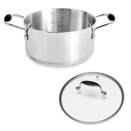 Faitout Excell’Inox 20 Cm Et Couvercle En Verre 2 Faitout Excell’Inox 20 Cm Et Couvercle En Verre – Image 2