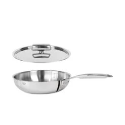 Lot Poêle Sautoir Et Couvercle Inox Castel’Pro 28 Cm