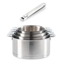 Batterie De Cuisine Casseroles Strate Manche Amovible 14, 16, 18 Et 20 Cm Et 1 Manche
