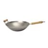 Wok Fond Plat Tôle Acier Blanche 2 Poignées 36 Cm Be A Wok Star