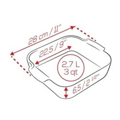 Meilleures ventes -Cuisine Fournitures Magasin 301325 1 2 Plat carre ceramique terracotta 28 cm Peugeot