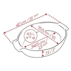 Meilleures ventes -Cuisine Fournitures Magasin 301334 1 1 Plat a four ovale Appolia 40 cm rouge Peugeot