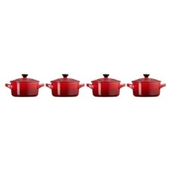 Le Creuset Set 4 Mini-cocottes Céramique 10 Cm Cerise -Cuisine Fournitures Magasin 303000 3 1 Set 4 mini cocottes ceramique 10 cm Cerise Le Creuset
