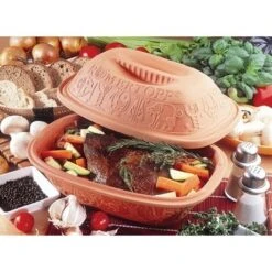 Cocotte Ovale En Terre Cuite 34,5 Cm 4 Personnes