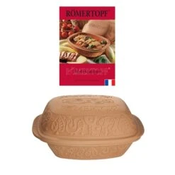 Lot Cocotte Ovale Terre Cuite 39 Cm Et Livre De Recettes