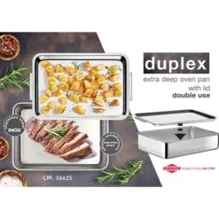Plat à Four Inox Extra Profond Avec Couvercle Duplex 9 Plat à Four Inox Extra Profond Avec Couvercle Duplex -Cuisine Fournitures Magasin 371003 4 1 Plat a four Inox extra profond avec couvercle Duplex Inoxriv