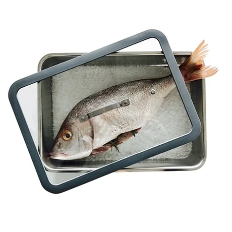 Plat à Four En Inox Avec Couvercle Transparent 36 X 25 Cm 3 Plat à Four En Inox Avec Couvercle Transparent 36 X 25 Cm – Image 3