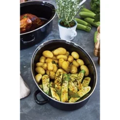 Cocotte Roaster 38 Cm Acier émaillé -Cuisine Fournitures Magasin 381007 2 1 Cocotte roaster 38 cm acier emaille Baumalu