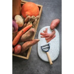 Opinel Eplucheur Rasoir T DUO Bois Bleu -Cuisine Fournitures Magasin 401017 3 2 Eplucheur rasoir T DUO bois bleu Opinel