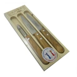 Coffret 3 Pièces: Office, Couteau Et éplucheur De Cuisine TRADI En Olivier