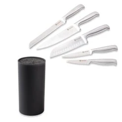 Lot Bloc Couteaux Universel Noir Et Set De 5 Couteaux