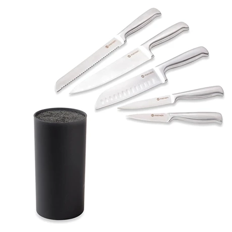 Lot Bloc Couteaux Universel Noir Et Set De 5 Couteaux 1 Lot Bloc Couteaux Universel Noir Et Set De 5 Couteaux