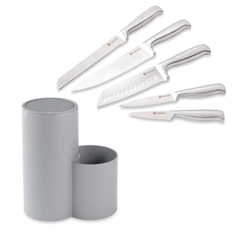 Lot Bloc Couteaux Universel Avec Porte-ustensiles Et Set De 5 Couteaux 1 Lot Bloc Couteaux Universel Avec Porte-ustensiles Et Set De 5 Couteaux