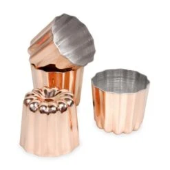 Patisse 4 Moules Cannelés à Canelés Bordelais 4,5 Cm Cuivre