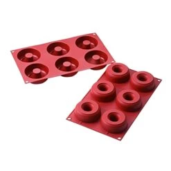 Silikomart Moule 6 Donuts Silicone Platinium