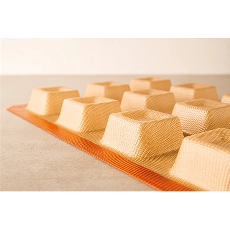 Plaque De 12 Empreintes Savarins Carrés 3 Plaque De 12 Empreintes Savarins Carrés – Image 3