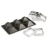 Patisse Moule Silicone 6 Pyramides+ 6 Cadres à Tartelettes
