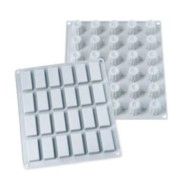 Lot 2 Grandes Plaques Silicone Mini-canelés Et Financiers