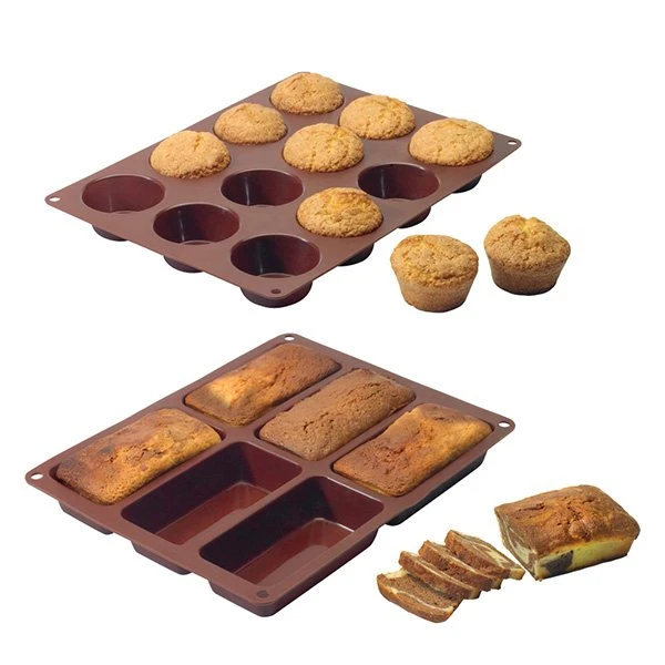 Lot De 2 Flexi'moules : 1 Plaque 12 Muffins + 1 Plaque 6 Cakes 1 Lot De 2 Flexi'moules : 1 Plaque 12 Muffins + 1 Plaque 6 Cakes