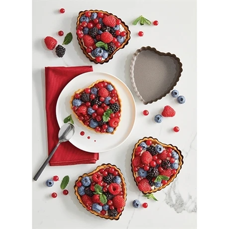 Set De 4 Moules à Tartelette Coeur Revêtement Antiadhérent 11 Cm 1 Set De 4 Moules à Tartelette Coeur Revêtement Antiadhérent 11 Cm