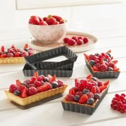 Lot De 8 Moules à Tartelettes à Fond Amovibles -Cuisine Fournitures Magasin 549005 3 2 Lot de 8 moules a tartelettes a fond amovibles Mathon